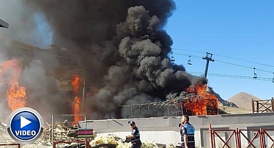 Palandöken Kayak Merkezi'ndeki yangın!