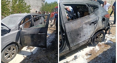 Park halindeki otomobil cayır cayır yandı   