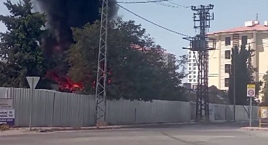 Şantiyede korkutan yangın