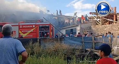 Erzurum'da çıkan yangında bir ev küle döndü