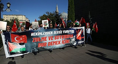 Erzurum'da sağlık çalışanları 96 haftadır Gazze için yürüyor