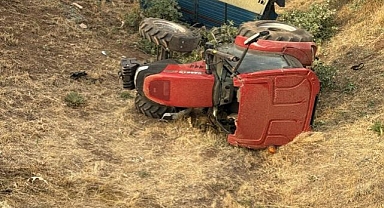 Karayazı’da traktör devrildi