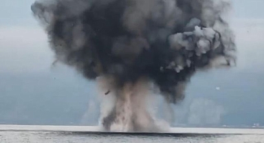 Denizde tehlikeli dakikalar... İmha edildi!