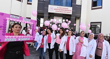Erzurum'da pembe balonlar gökyüzüne bırakıldı