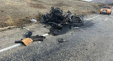 Feci kazada yanarak can verdi!