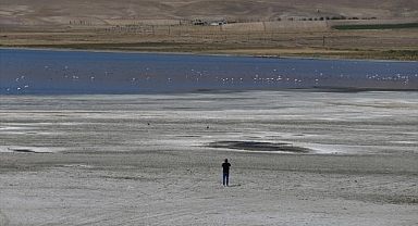 Göl kıyıları kuraklığa teslim