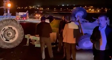 Hafif ticari araç ile traktör çarpıştı!