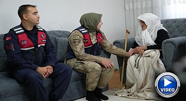 Jandarmadan 97 yaşındaki Rabia nineye ziyaret