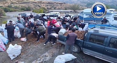 Kamyonet bozulunca patatesleri ücretsiz dağıttı!