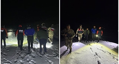 Kara saplanan araçlarında mahsur kaldılar!