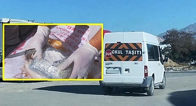 Okul taşıtı değil uyuşturucu taşıyıcısı!