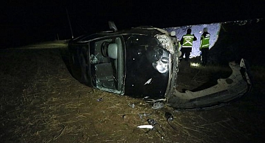 Otomobilin şarampole yuvarlandı!