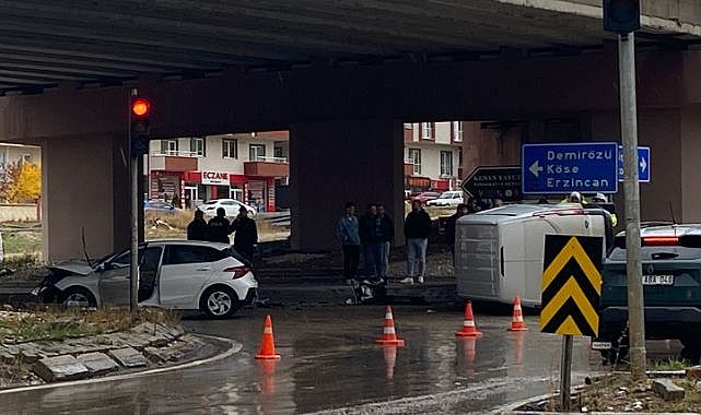 Yan yatan araçtan sağ çıktı