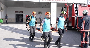 Yangın tatbikatı gerçeğini aratmadı