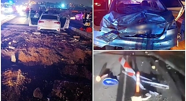 Bozuk yolda kaza kaçınılmaz oldu! Yaralılar var