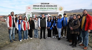 Erzurum'da binlerce fidan toprakla buluştu