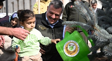 Erzurum'da Milli Ağaçlandırma Günü'nde fidanlar toprakla buluştu