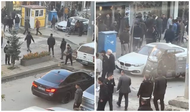 İki grup arasında çıkan kavga caddeye taştı!