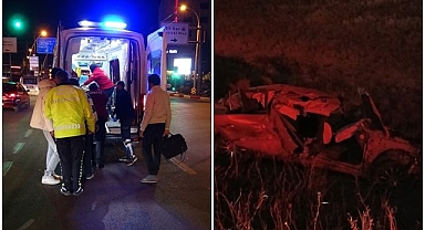 Kaza üstüne kaza! Çarpmanın etkisiyle yola savruldu