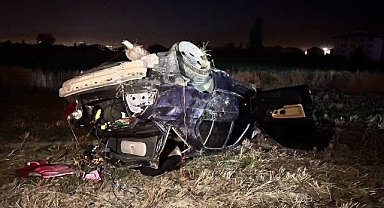 Kontrolden çıkarak takla attı!