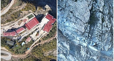 Kopan kayalar yürekleri ağza getirdi! İki lise tahliye edildi