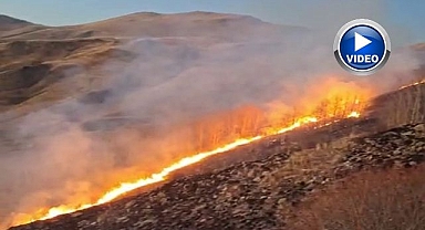 Oltu'da örtü yangını korkuttu