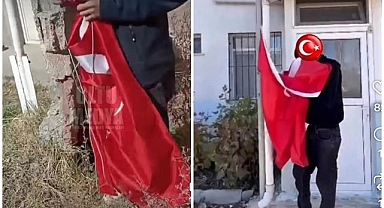 Oltu'da Türk Bayrağına saygısızlık infiale neden oldu: İki çocuk gözaltına alındı