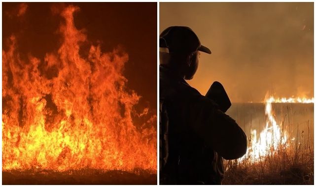 Sazlık yangını yerleşim yerlerini tehdit ediyor!