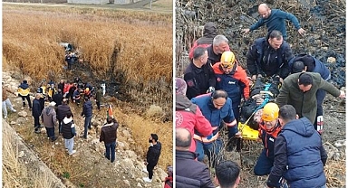 Araç bataklığa uçtu: Yaralıların can pazarı!