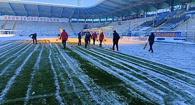 Erzurumspor maçı öncesi sahada hummalı çalışma