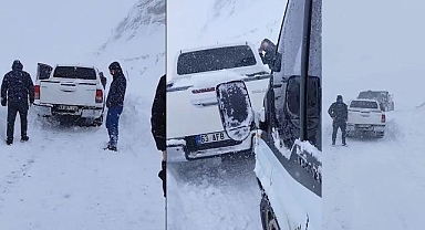 Kayak merkezi yolunda mahsur kaldılar