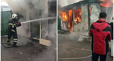 Konteyner alevlere teslim oldu!