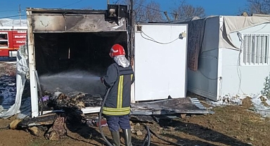 Konteynerde çıkan yangın korkuttu!