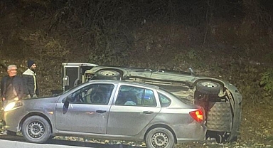 Kontrolden çıkınca şarampole yuvarlandı