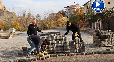 Oltu'da 115 bin metrekare parke taş döşendi