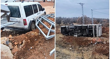 Önce araca çarptı sonra sonra devrildi!