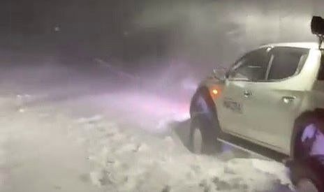 Palandöken geçidinde mahsur kaldılar