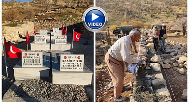 Şehitlere vefa: Mezarlarını yeniden yaptılar 