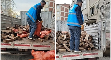 Yetim çocuklara yakacak yardımı