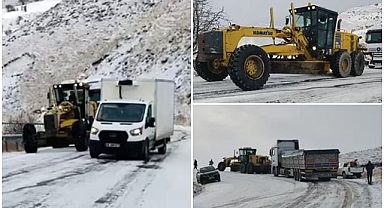 Yoğun kar yağışı araçları yolda bıraktı! Ekipler seferber oldu