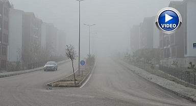 Yoğun siste bir mahalle adeta kayboldu
