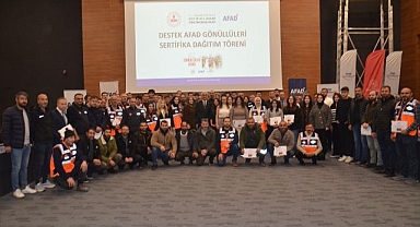 Yüzlerce AFAD gönüllüsüne sertifikaları verildi