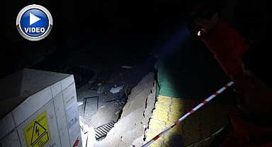 6 katlı binanın istinat duvarı çöktü