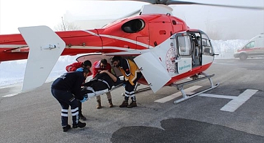 Ambulans helikopter KOAH hastası için havalandı