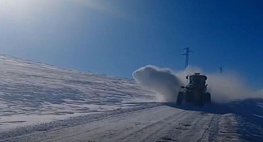 Bin saatlik çalışmayla kapalı köy yolu kalmadı
