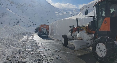 Çığ bölgesinde greyder şarampole yuvarlandı