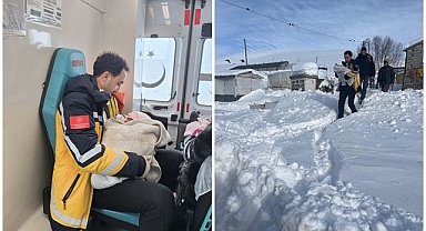 Hamile kadının imdadına yetiştiler