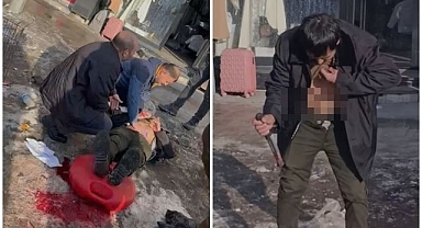 Mahallebaşı'nda korkunç görüntüler! Kendini bıçaklayıp ölmeyi bekledi...