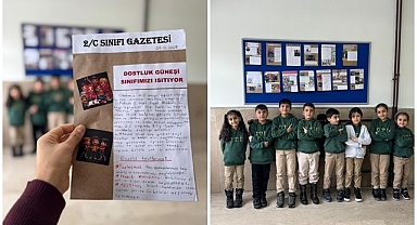 Minik gazeteciler haber peşinde koştu