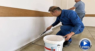 Öğrenciler tatildeyken idareciler okulu yeniledi